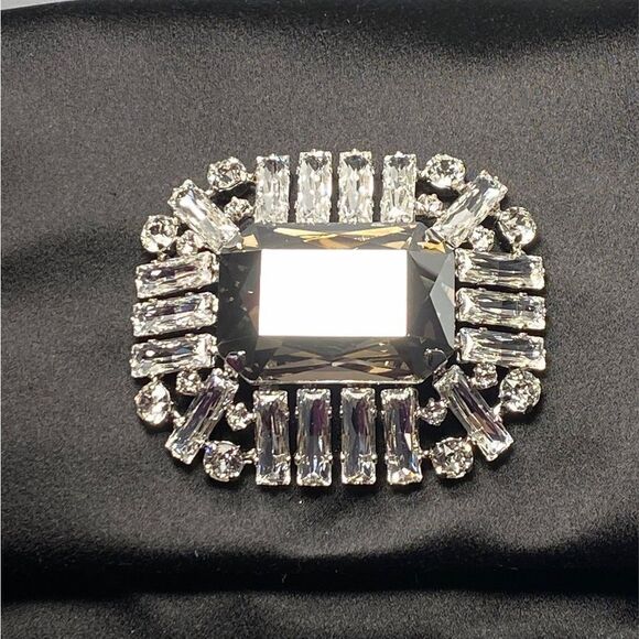 Jimmy Choo Titania Crystal Satin Clutch - Picture 8 of 12